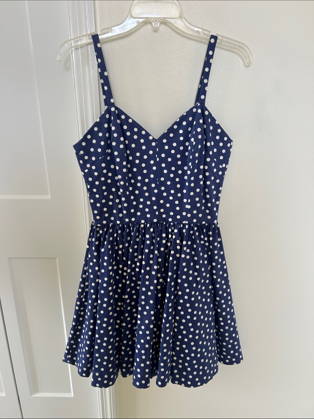Trashy Diva Navy Blue and White Polka Dot Mini Dress